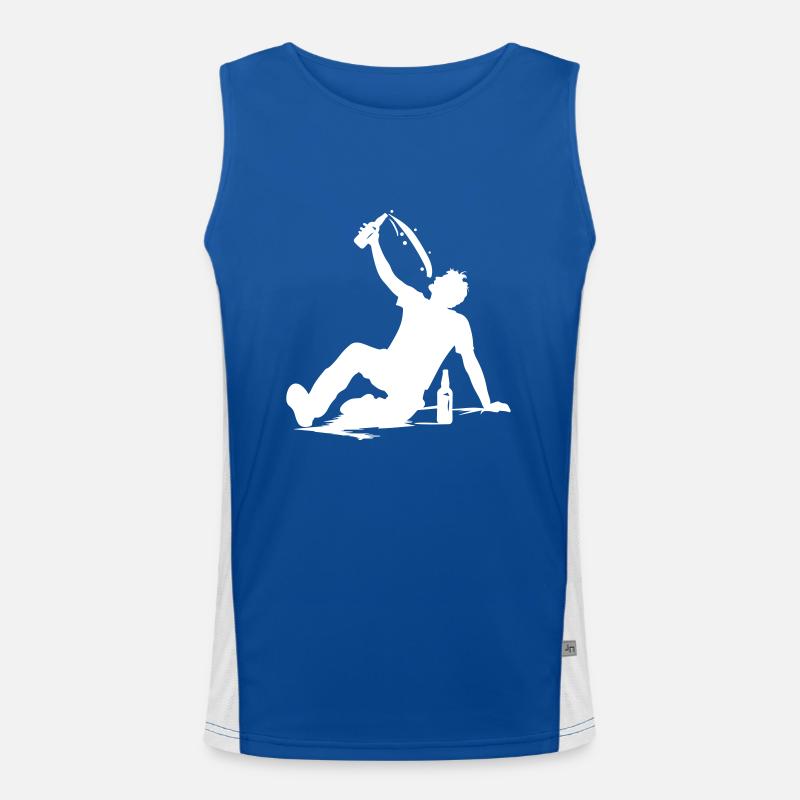 Drinking Bier Silhouette Funktionelles Kontrast-Tank Top für Männer 