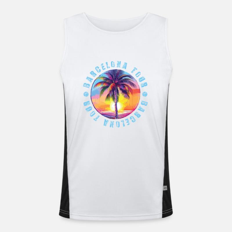 Visite de Barcelone colorée Débardeur respirant contrasté Homme 