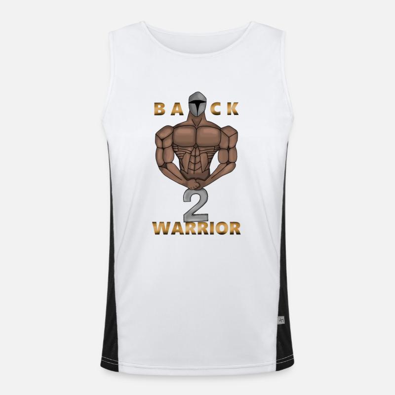 Back 2 Warrior - Men's Functional Contrast Tank Top  - white/black