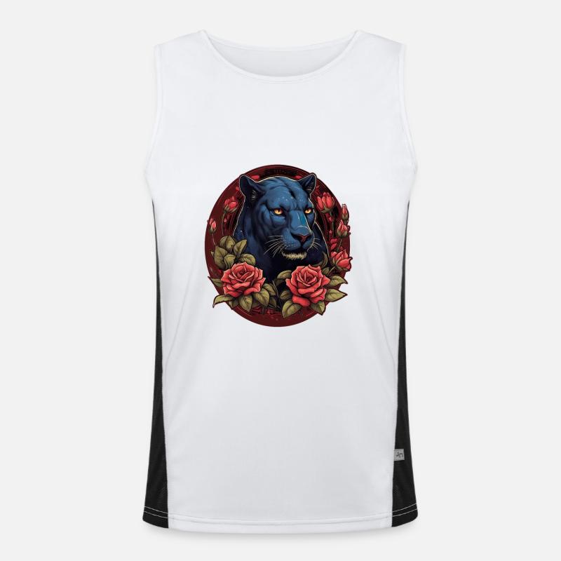 Schwarzer Panther Großkatze Funktionelles Kontrast-Tank Top für Männer 