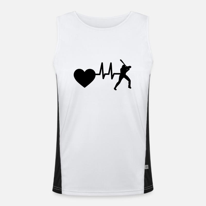 Baseball Lovers Baseball Heartbeat BaseballEr Men's Functional Contrast Tank Top 