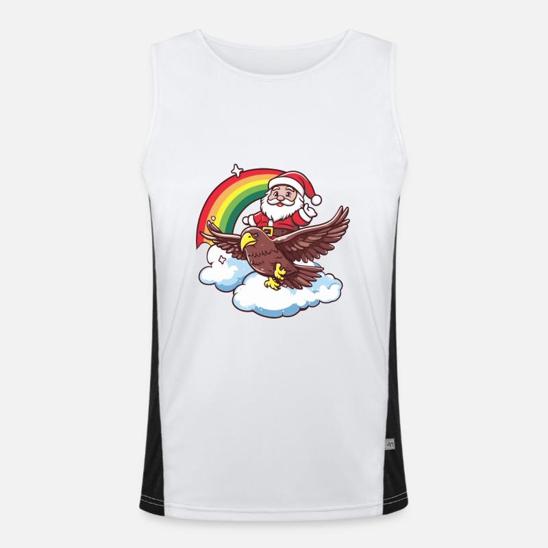 Eagle Santa Claus Rainbow Men's Functional Contrast Tank Top 