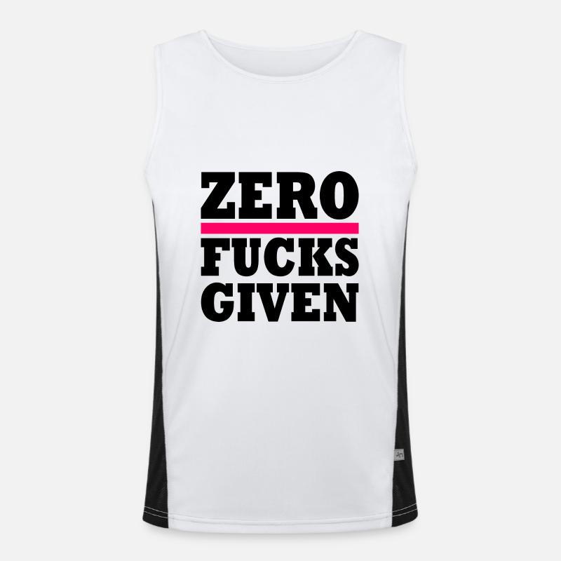 Zero fucks given Funktionelles Kontrast-Tank Top für Männer 