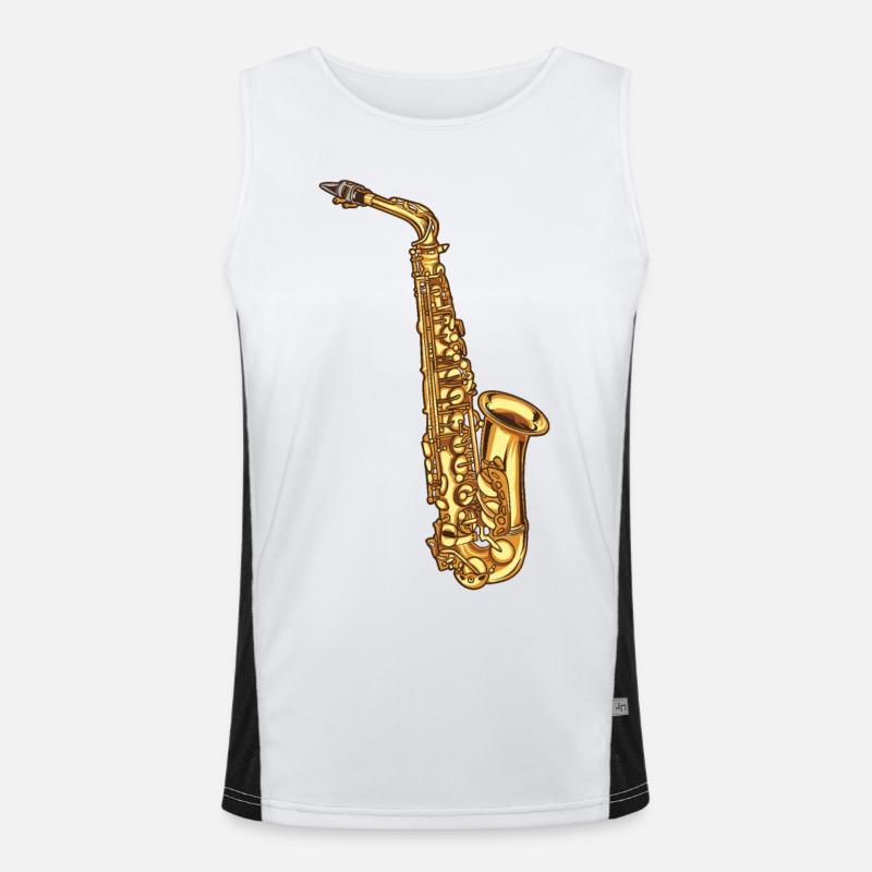 Saxophone Saxofon Funktionelles Kontrast-Tank Top für Männer 
