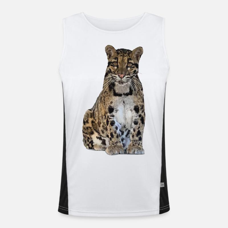 Clouded leopard - Men's Functional Contrast Tank Top  - white/black