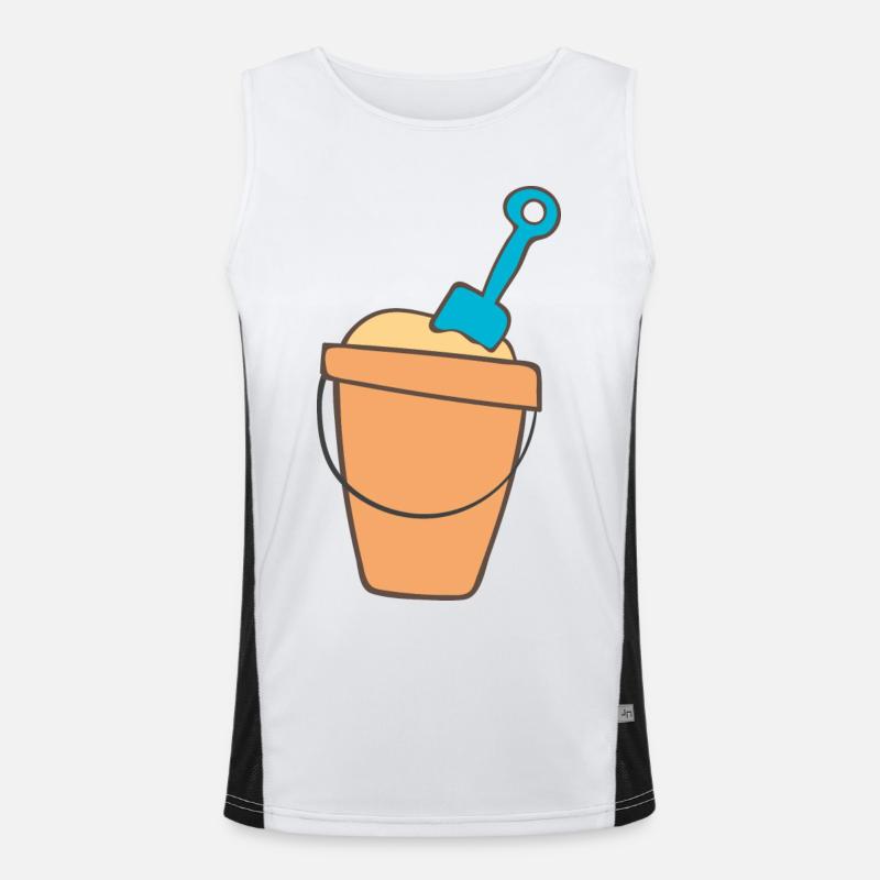 Strandkübchen mit Schaufel Funktionelles Kontrast-Tank Top für Männer 
