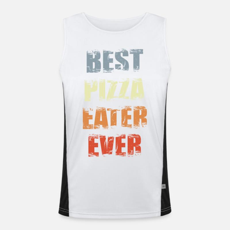 Lustiger Pizza Esser Funktionelles Kontrast-Tank Top für Männer 