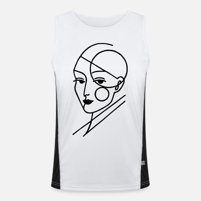 Schwarzer geometrischer Mensch Funktionelles Kontrast-Tank Top für Männer 