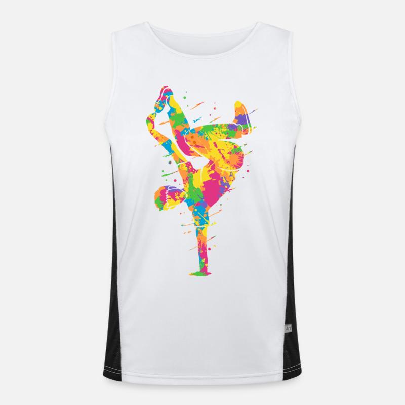 Breakdancing Colorful Breakdancer Boys Breakdance Men's Functional Contrast Tank Top 