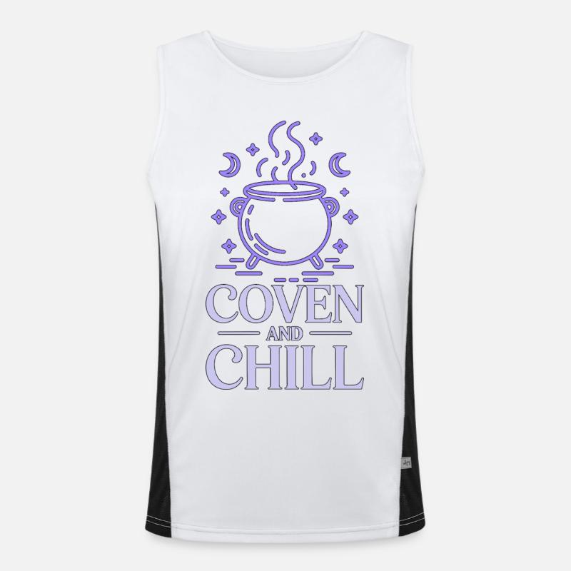 Witchcraft Coven And Chill Tarot Reading Wicca Funktionelles Kontrast-Tank Top für Männer 