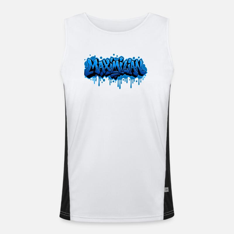 Graffiti MAXIMILIAN Name Geschenk Ideal Printabl Funktionelles Kontrast-Tank Top für Männer 