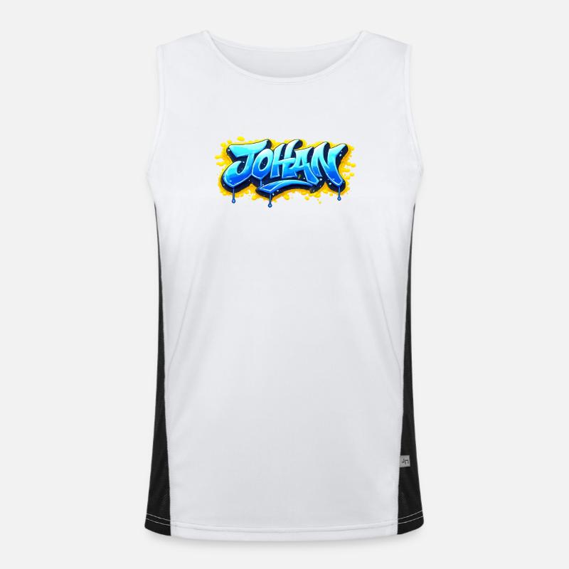 GRAFFITI-NAME JOHAN FÜR PERFEKTES GESCHENK DRUCKBAR Funktionelles Kontrast-Tank Top für Männer 