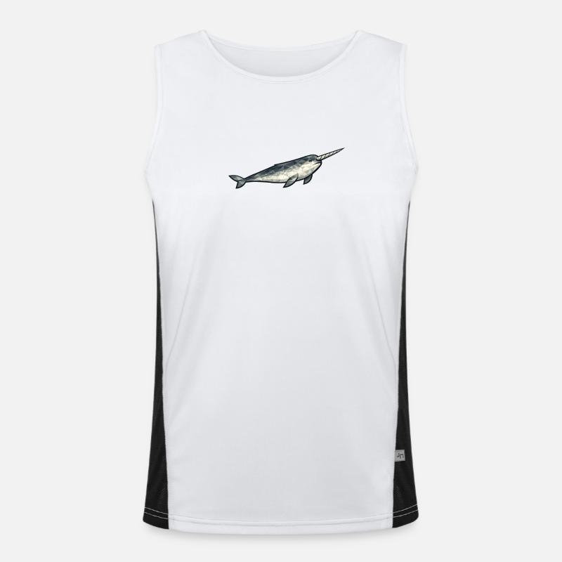 Geometrisches Narwal-Polygon Funktionelles Kontrast-Tank Top für Männer 