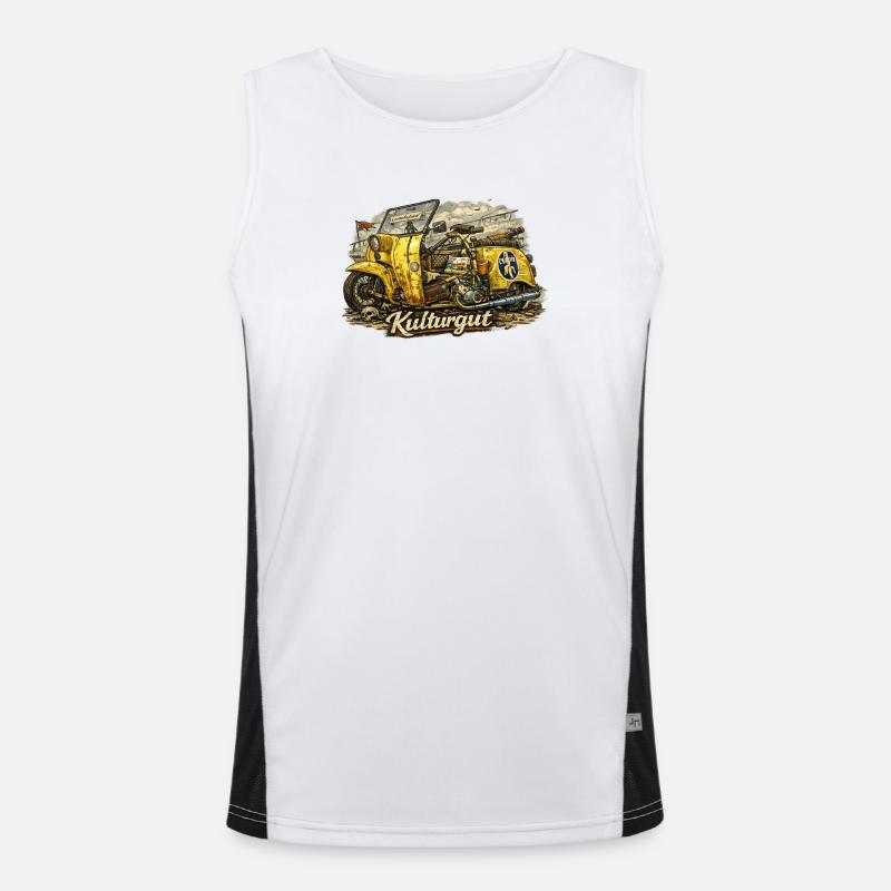 Cultural Property Yellow Oldtimer Sidecar Men's Functional Contrast Tank Top 