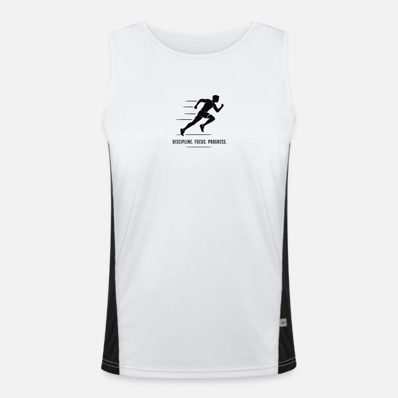Discipline Focus Progress Runner - Men's Functional Contrast Tank Top - white/black
