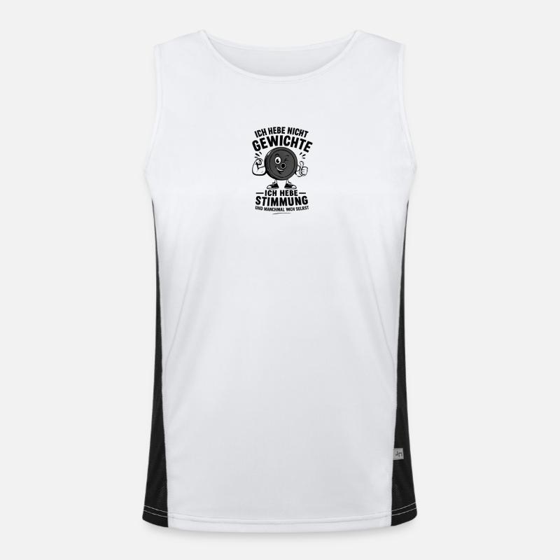 Witziges Ideogramm mit Gewichten Funktionelles Kontrast-Tank Top für Männer 