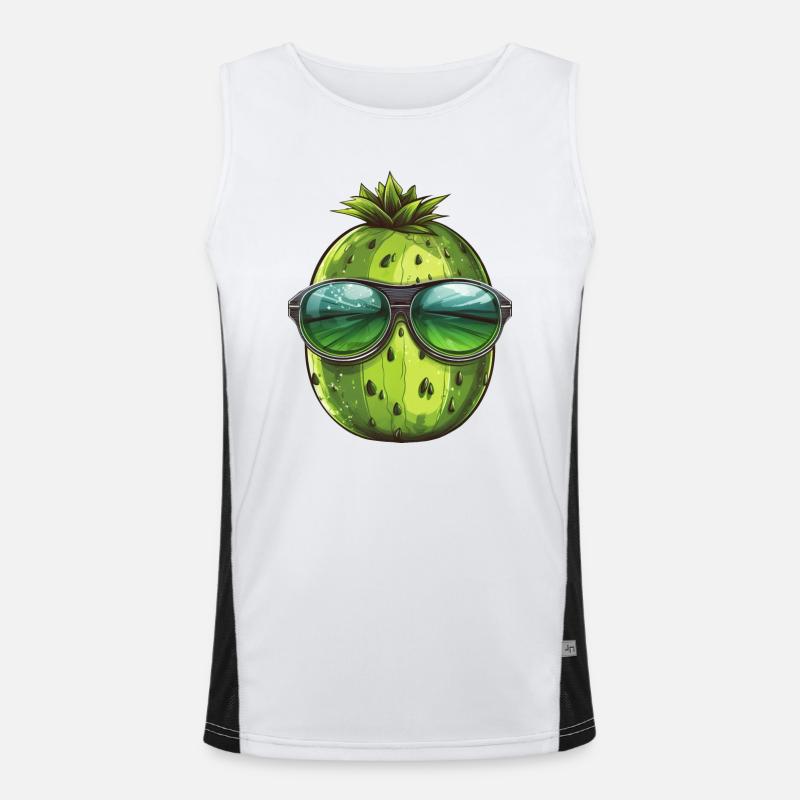 Coole Wassermelone - Design mit Sonnenbrille Funktionelles Kontrast-Tank Top für Männer 