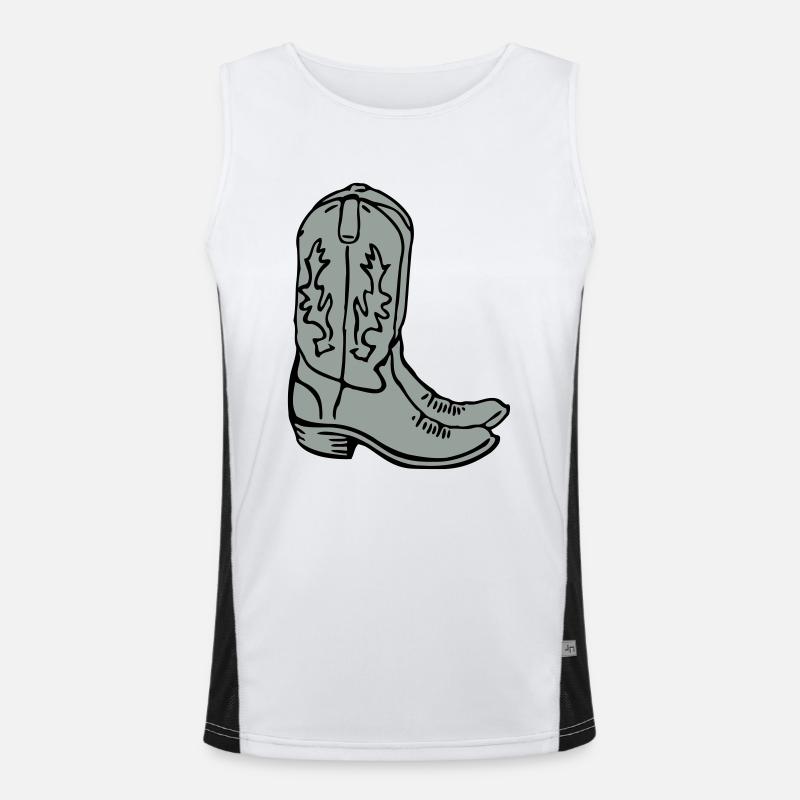 Cowboy Boots 2C - Men's Functional Contrast Tank Top  - white/black