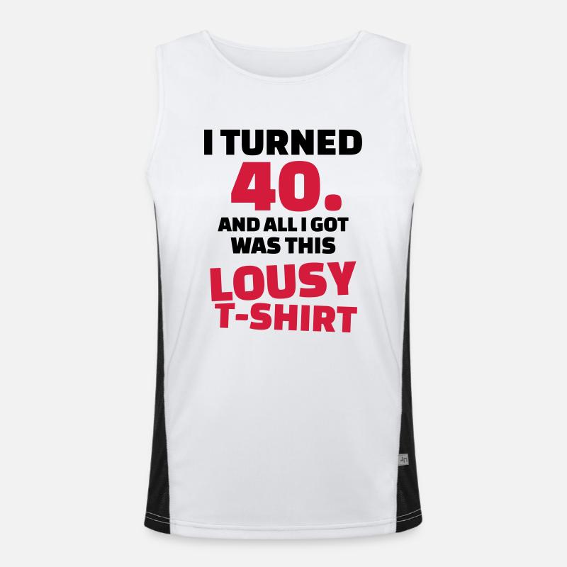 40 Birthday - Men's Functional Contrast Tank Top  - white/black