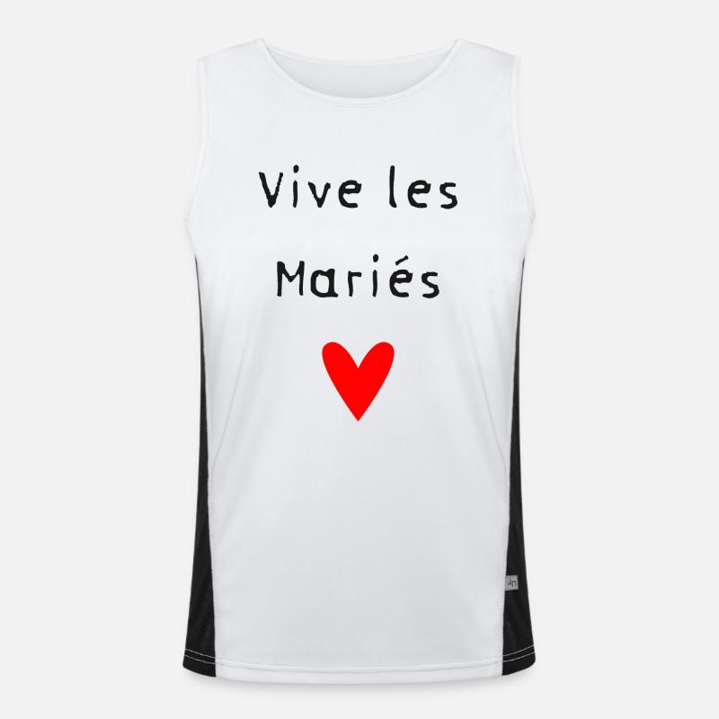 ES LEBE DIE EHE. JUST MARRIED. VALENTINSTAG Funktionelles Kontrast-Tank Top für Männer 