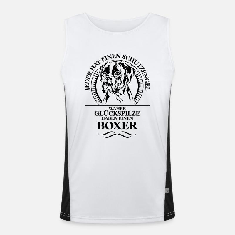 BOXER Schutzengel Hund Hunde WILSIGNS Funktionelles Kontrast-Tank Top für Männer 