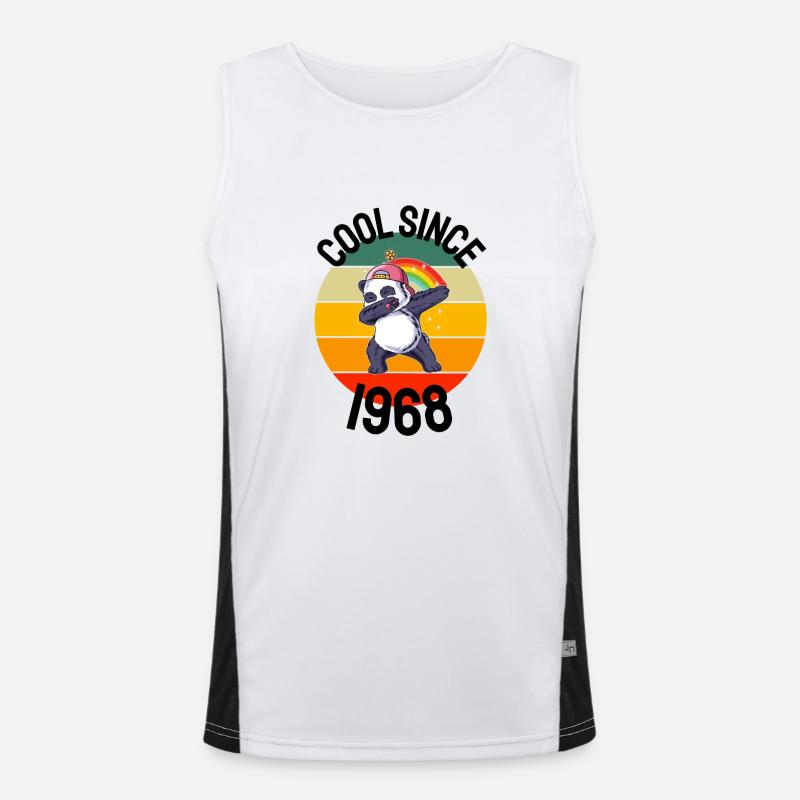 Cool Seit 1968 Retro Dabbing Panda 54. Geburtstag Funktionelles Kontrast-Tank Top für Männer 