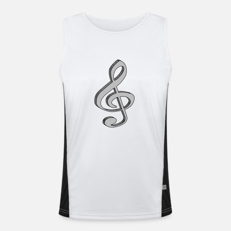 Treble Clef In 3D Men's Functional Contrast Tank Top 