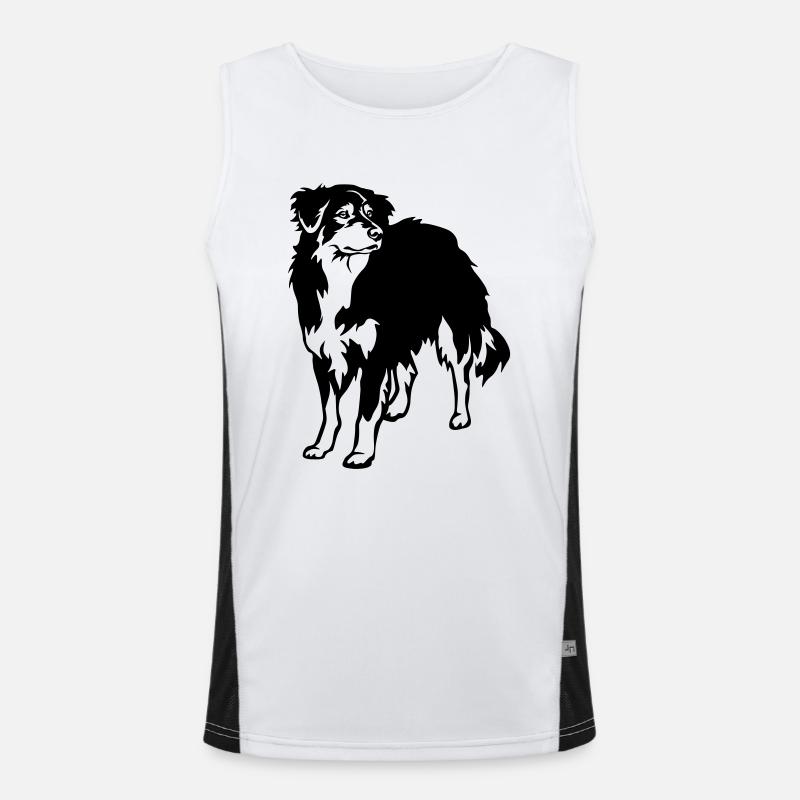 Australian Shepherd Men's Functional Contrast Tank Top 