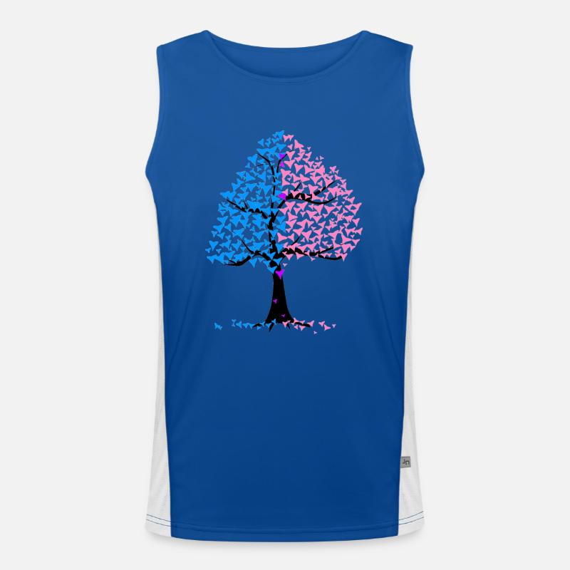 Junge Mädchen Herzen Baum Funktionelles Kontrast-Tank Top für Männer 