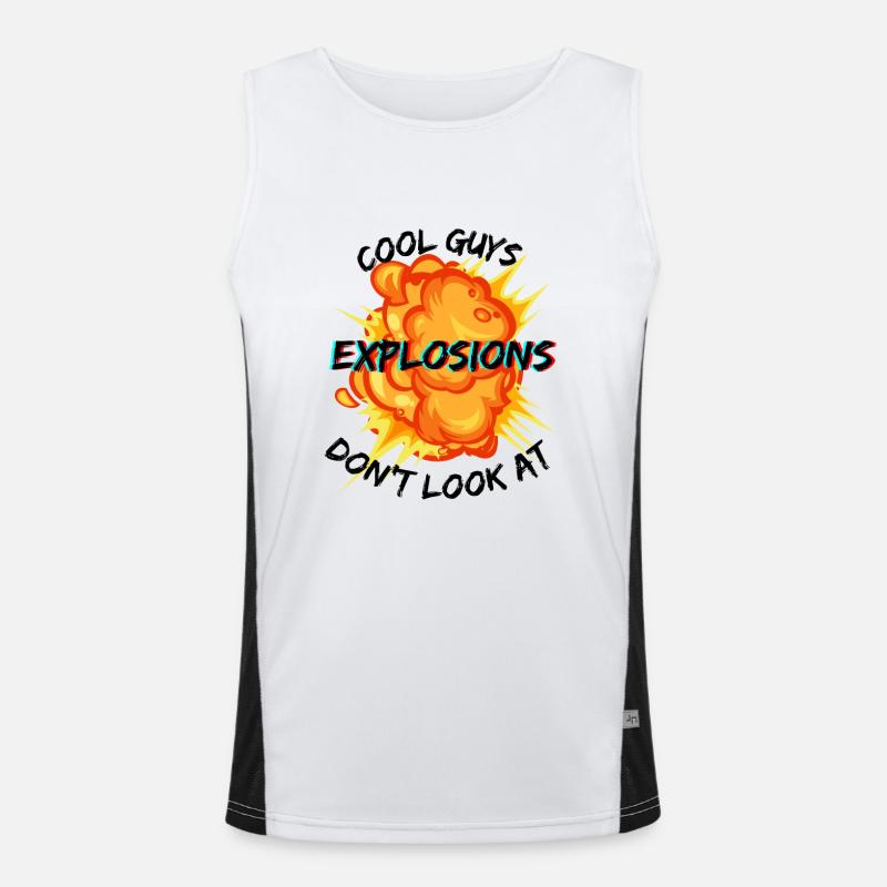 Cool guys don't look at Explosions Men's Functional Contrast Tank Top 