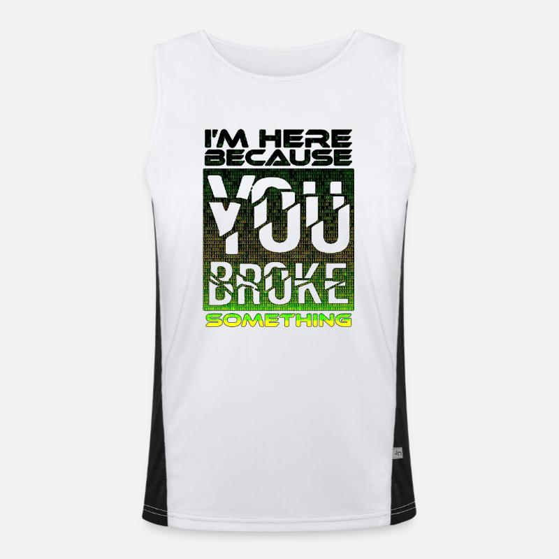 tech it computer quotes fraze meme cool quote cyber Men's Functional Contrast Tank Top 