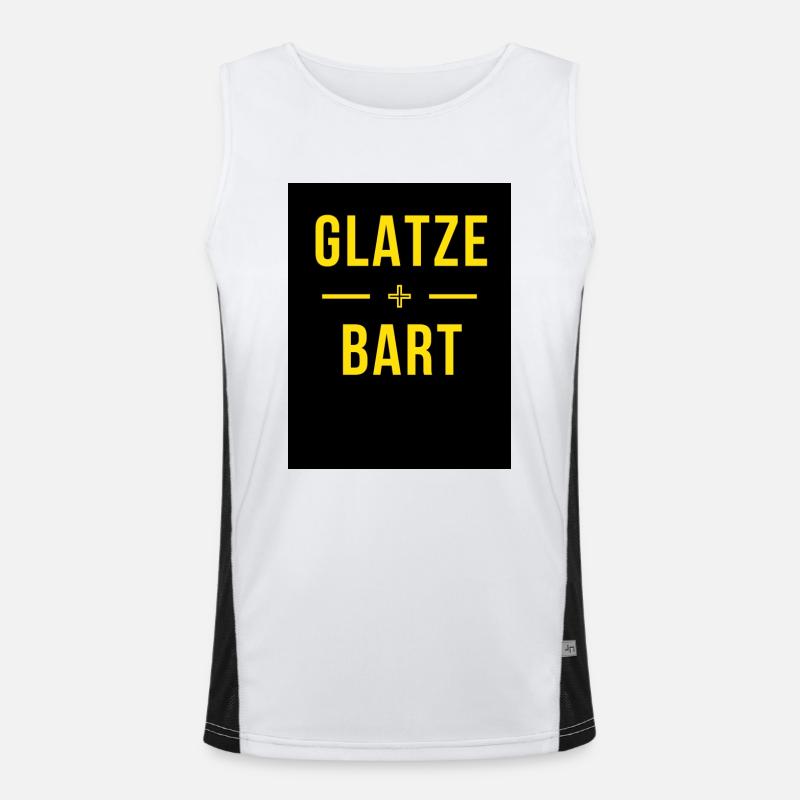 Glatze + Bart Funktionelles Kontrast-Tank Top für Männer 