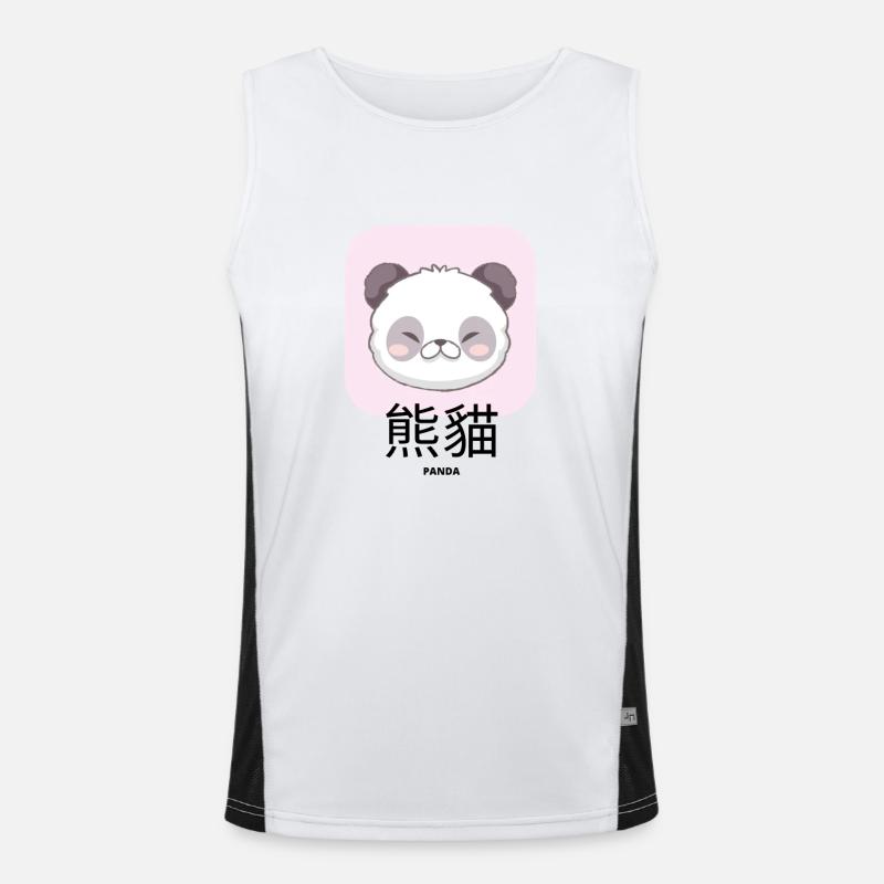 Cute Panda Men's Functional Contrast Tank Top 