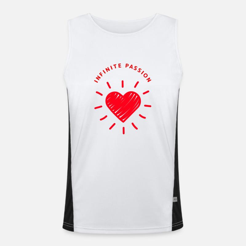 Infinite passion Red Heart Men's Functional Contrast Tank Top 