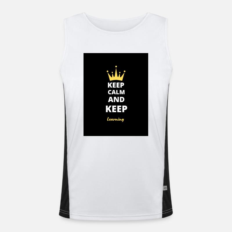 Restez calme et continuez à apprendre T-shirt Débardeur respirant contrasté Homme 