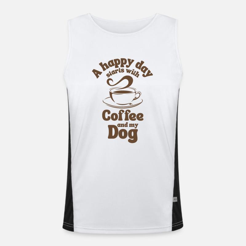 Coffee Dog lover Men's Functional Contrast Tank Top 