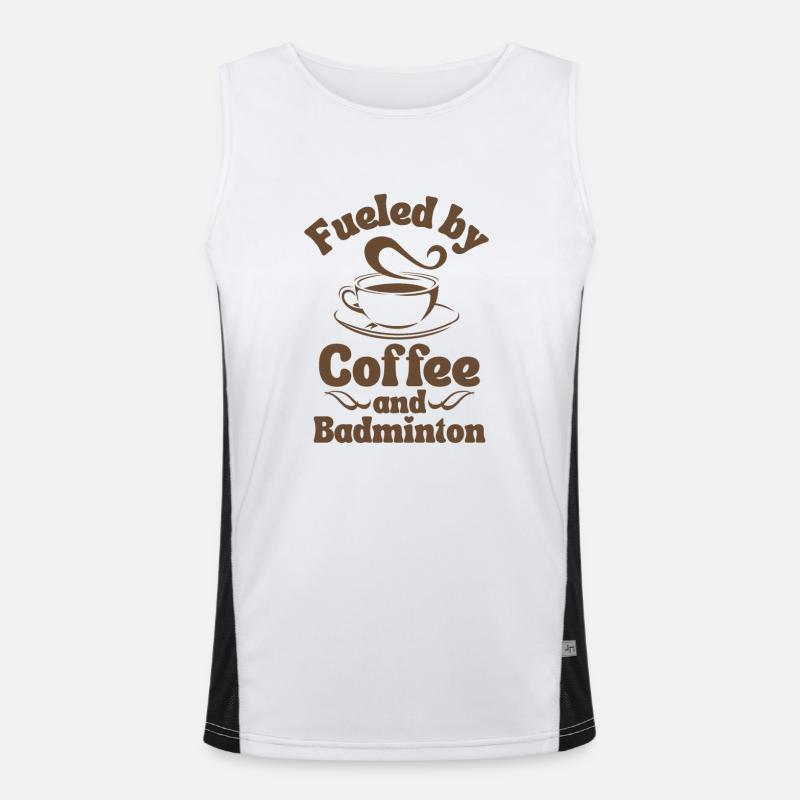 Coffee Badminton lover Men's Functional Contrast Tank Top 