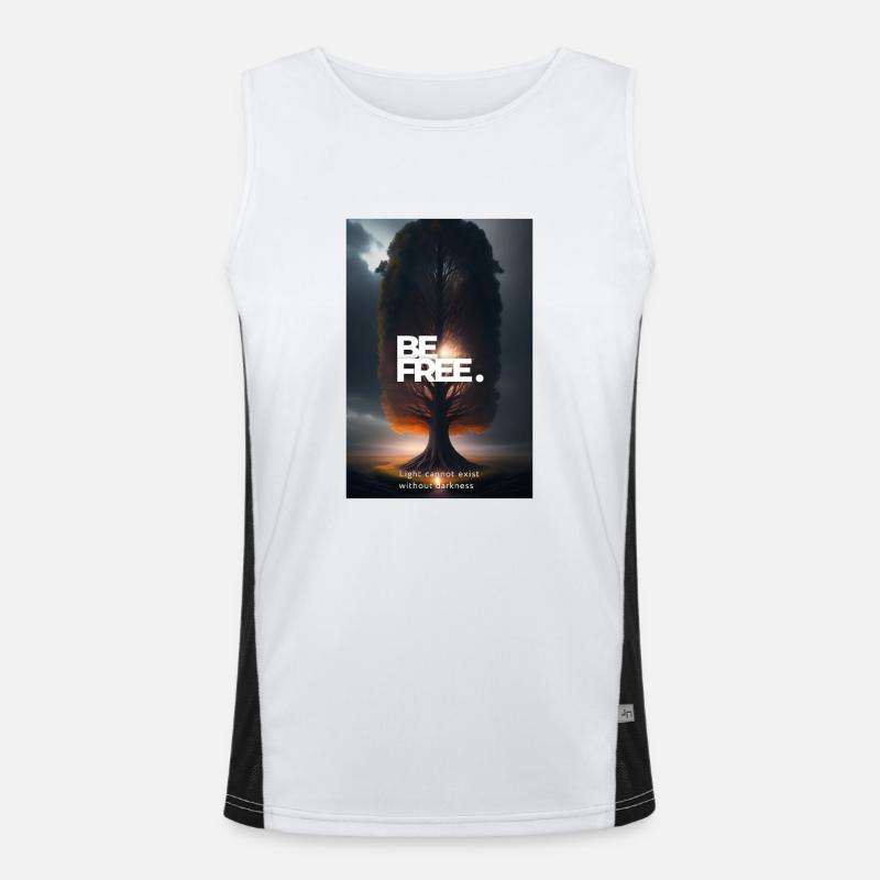 Light cannot exist without darkness - Men's Functional Contrast Tank Top  - white/black