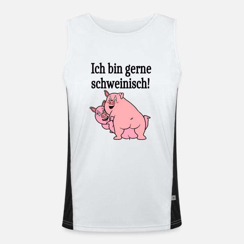 Ich bin gerne schweinisch! Funktionelles Kontrast-Tank Top für Männer 