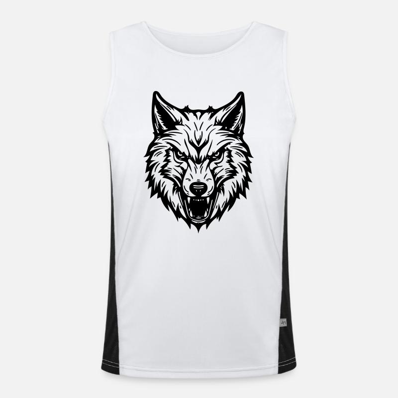 Wolf Funktionelles Kontrast-Tank Top für Männer 
