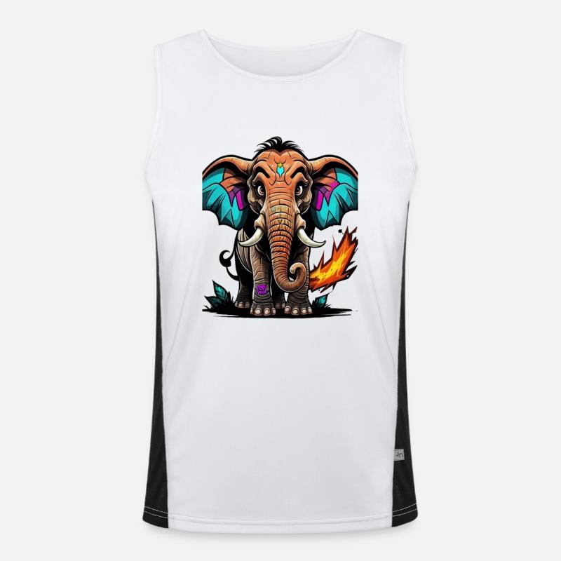 Graffiti Elefant Funktionelles Kontrast-Tank Top für Männer 