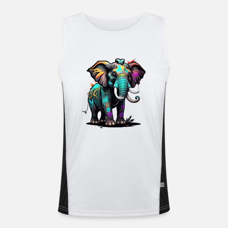 Graffiti Elefant Funktionelles Kontrast-Tank Top für Männer 