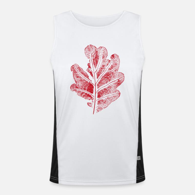 Blatt Eiche - Mit Rissen / Eichenblatt Botanisch Funktionelles Kontrast-Tank Top für Männer 
