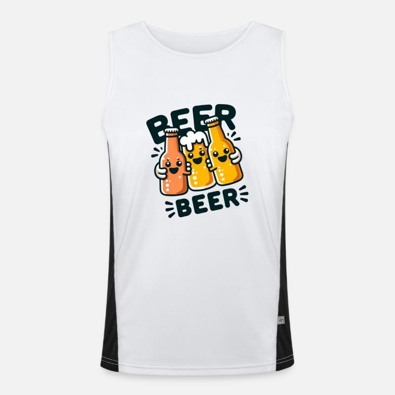 Fröhliches Bier Anstossen Funktionelles Kontrast-Tank Top für Männer 