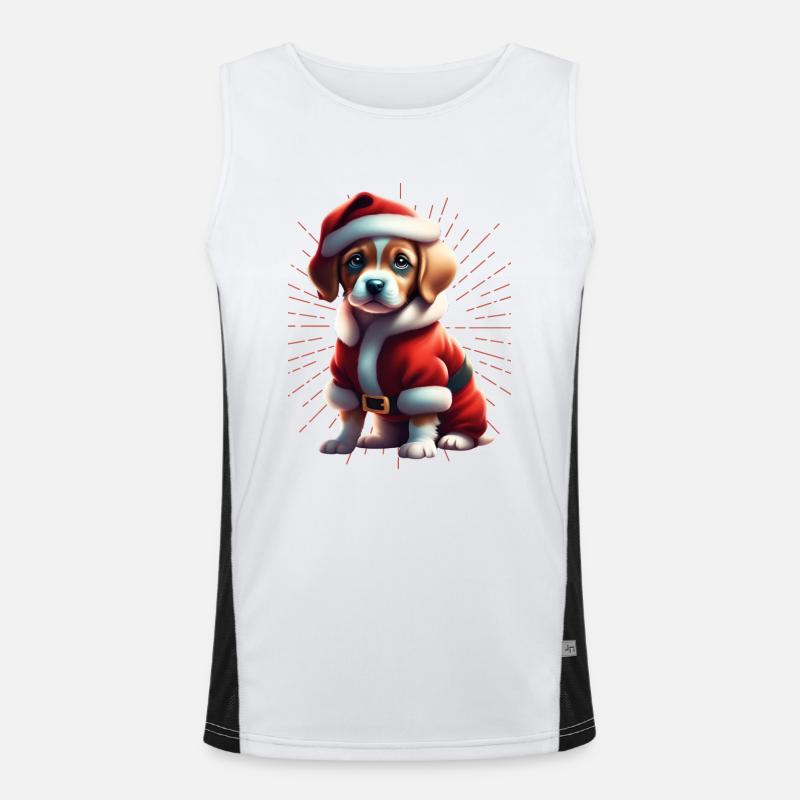 Joyeux Noël Chien Chiens Débardeur respirant contrasté Homme 