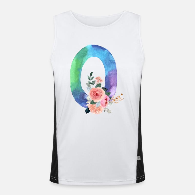 Buchstabe o Aquarell Funktionelles Kontrast-Tank Top für Männer 