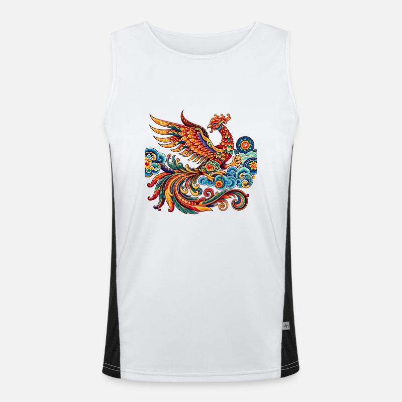 Phénix chinois traditionnel vibrant Débardeur respirant contrasté Homme 
