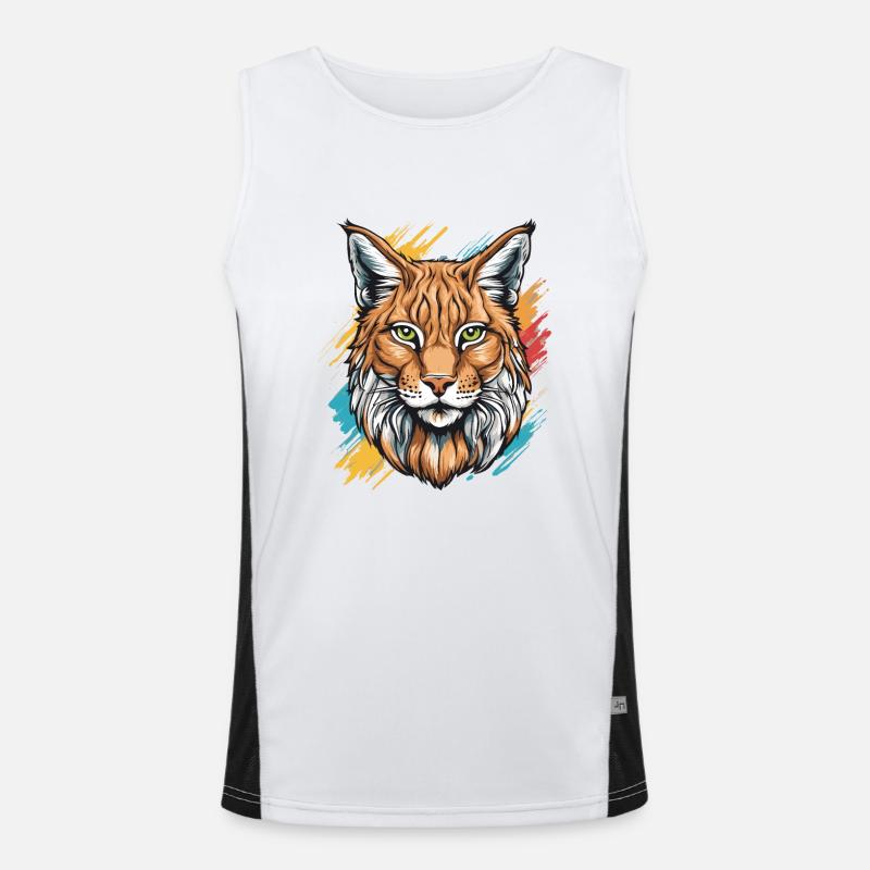 Luchs-Katze Funktionelles Kontrast-Tank Top für Männer 