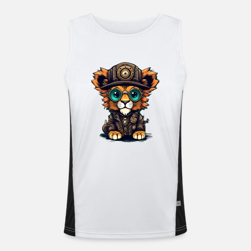 Löwenjunges Funktionelles Kontrast-Tank Top für Männer 