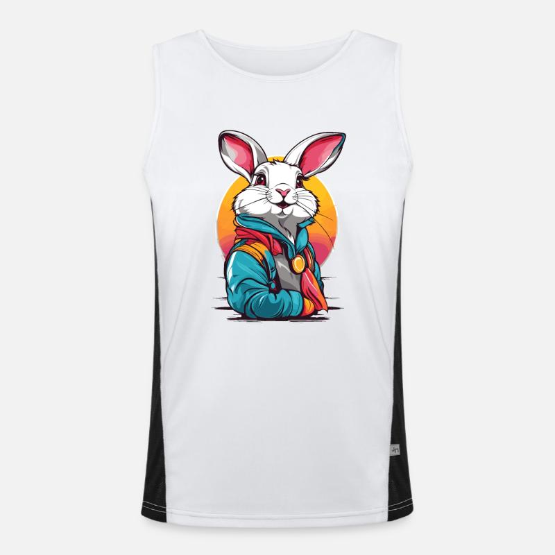 Lapin blanc Débardeur respirant contrasté Homme 